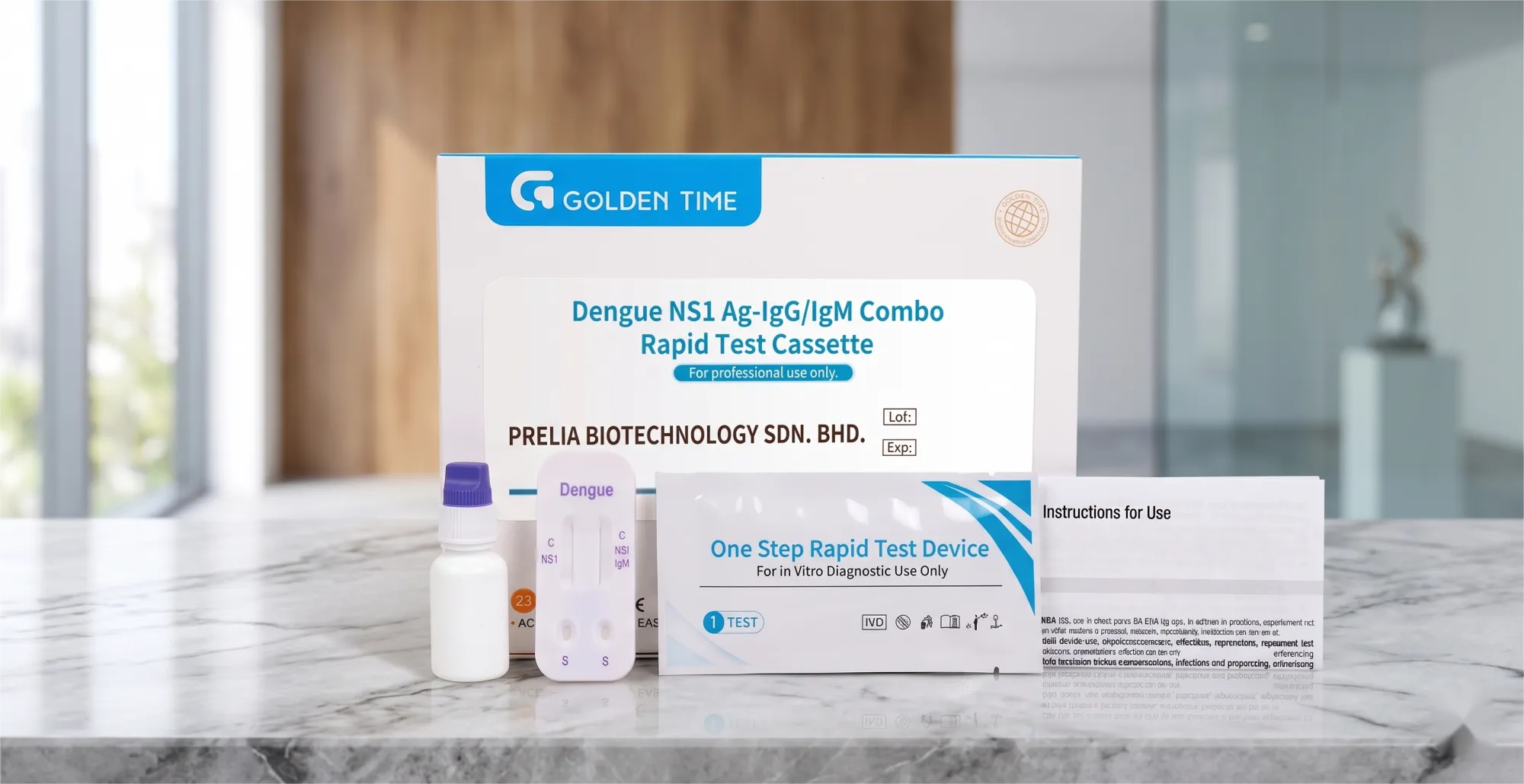 Golden Time IVD lateral flow rapid test brand by Prelia Biotech Group